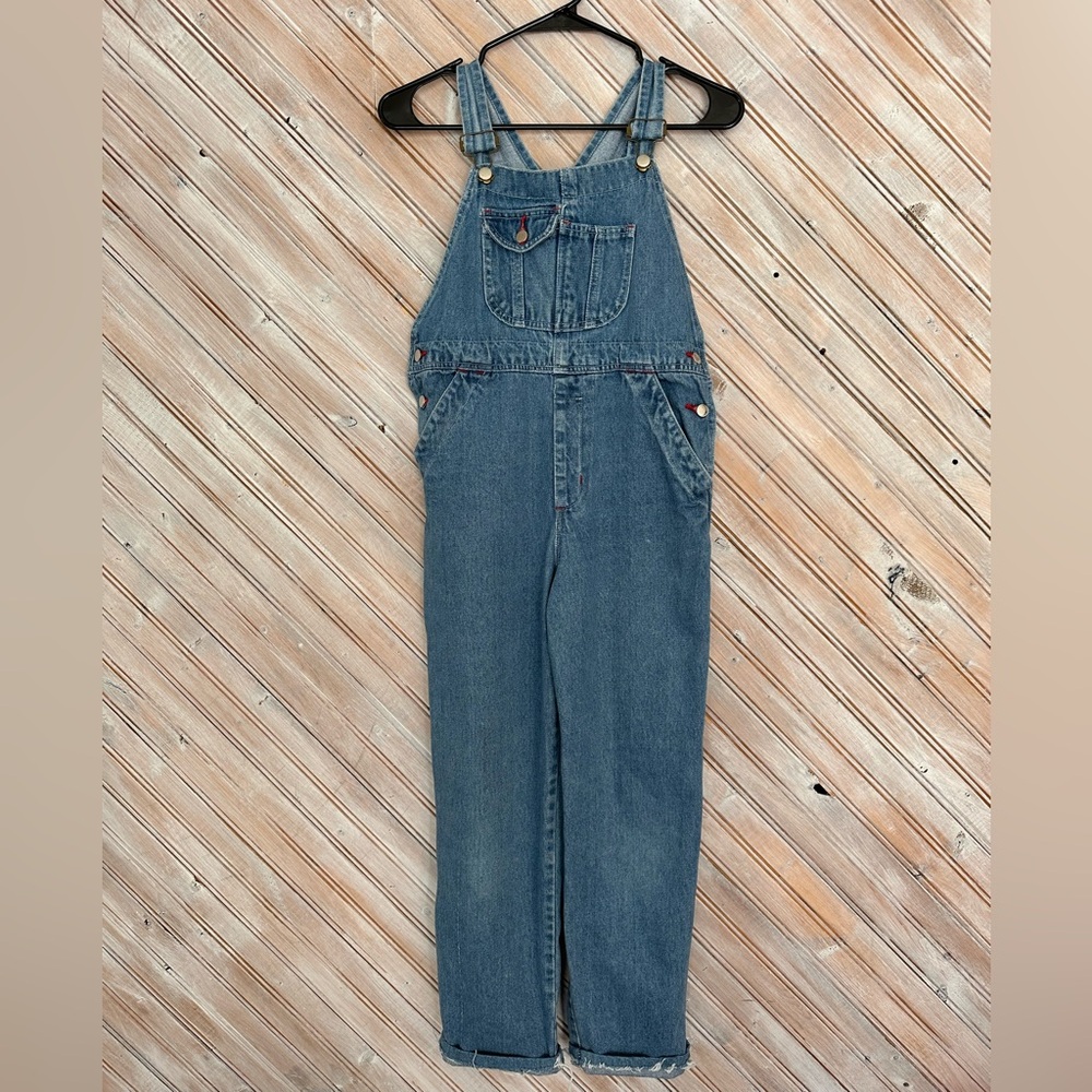 Classic Kids Youth Large Teenager Denim Overalls One Piece Pockets Work Wear